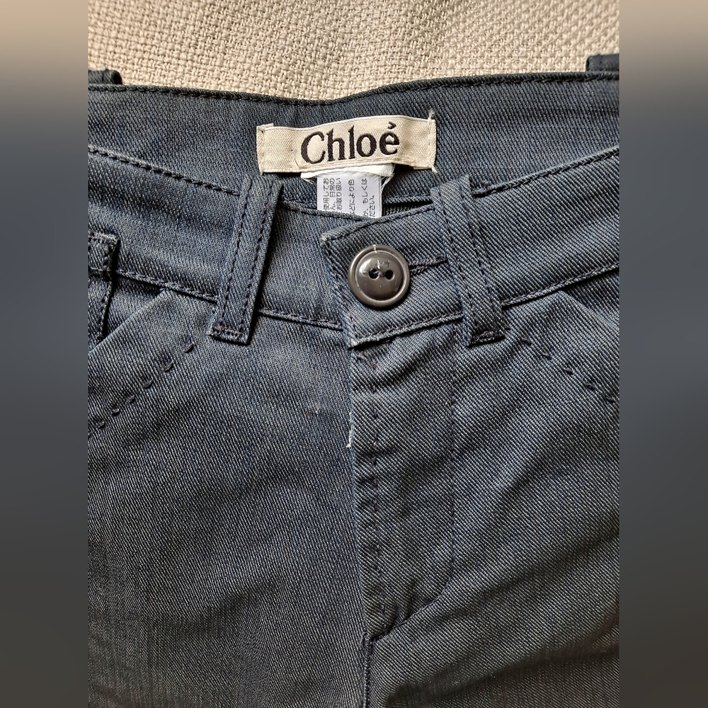 Chloe Waxed Jean. Straight Leg, Low Rise. Check Measurements For Size. - Picture 6 of 13